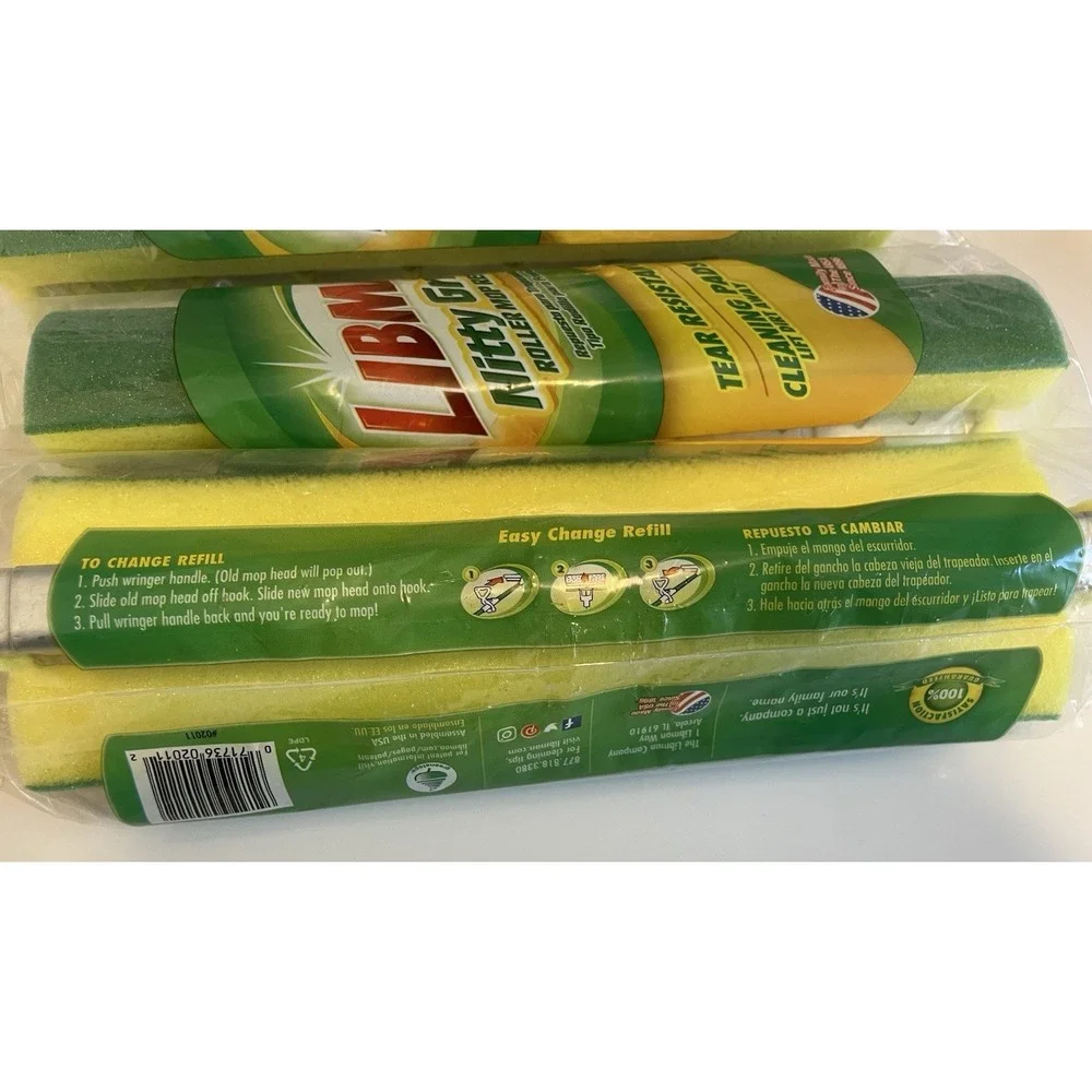 LOT Of (3) Libman Nitty Gritty Roller Mop Refill Tear Resistant Mop Heads 02011